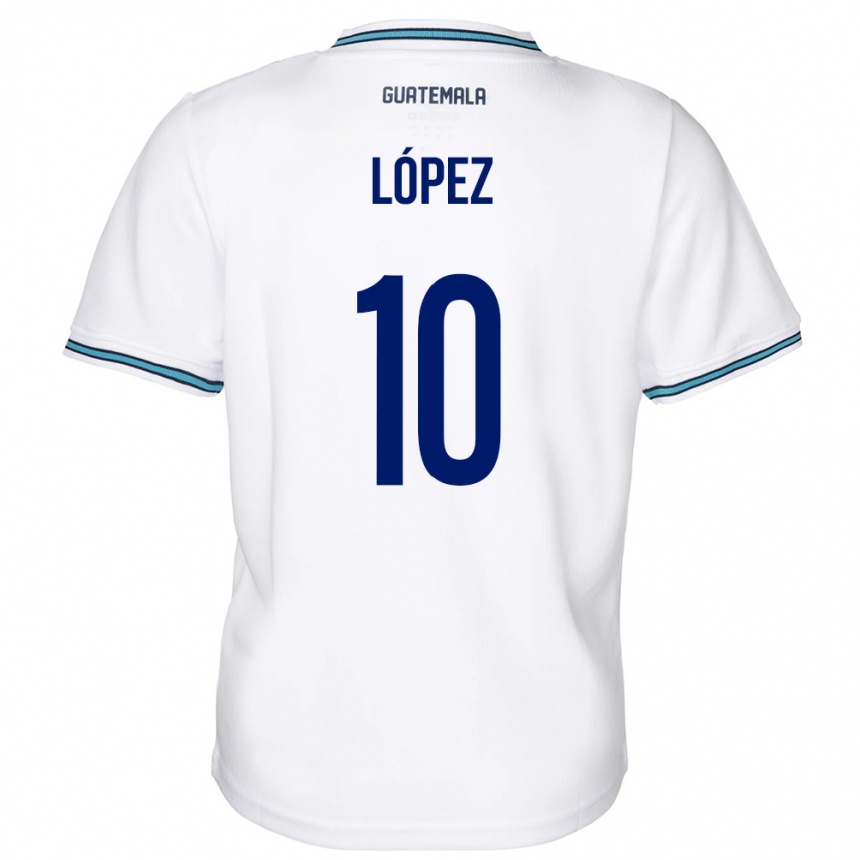 Niño Fútbol Camiseta Guatemala Antonio López #10 Blanco 1ª Equipación 24-26 Argentina