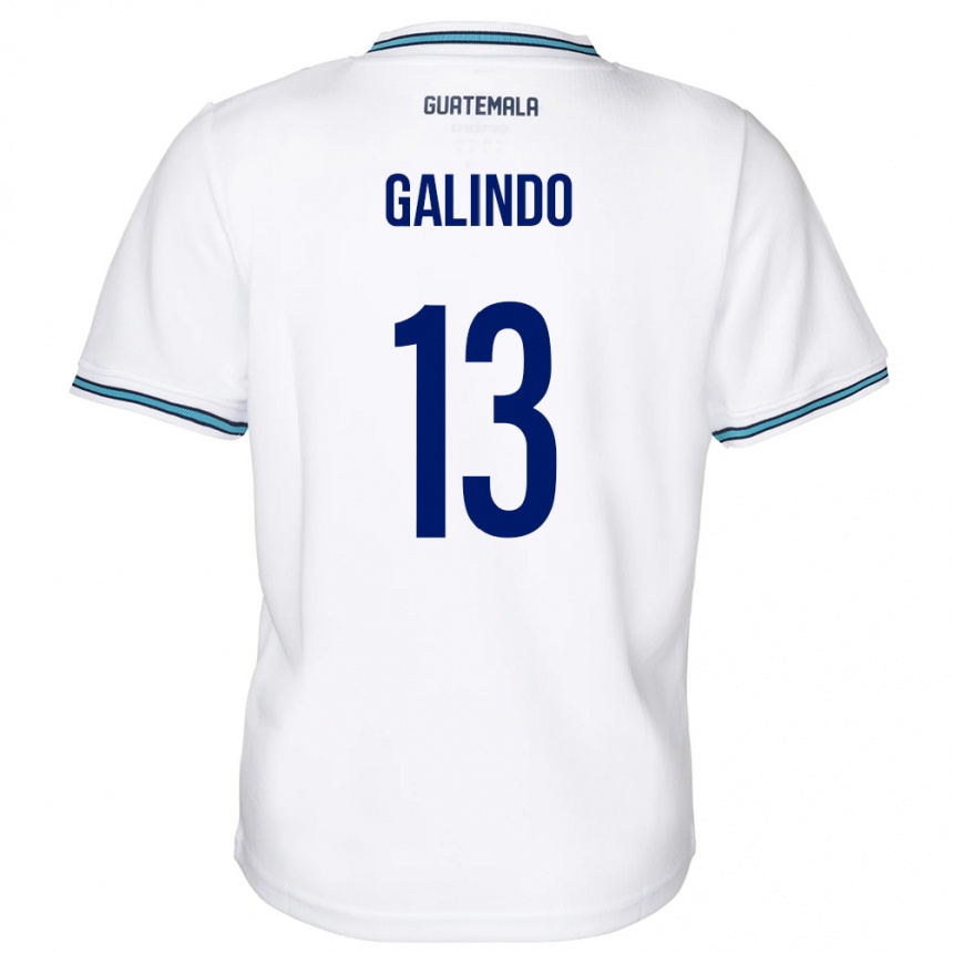 Niño Fútbol Camiseta Guatemala Alejandro Galindo #13 Blanco 1ª Equipación 24-26 Argentina