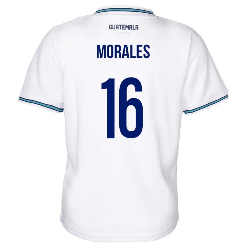 Niño Fútbol Camiseta Guatemala José Morales #16 Blanco 1ª Equipación 24-26 Argentina