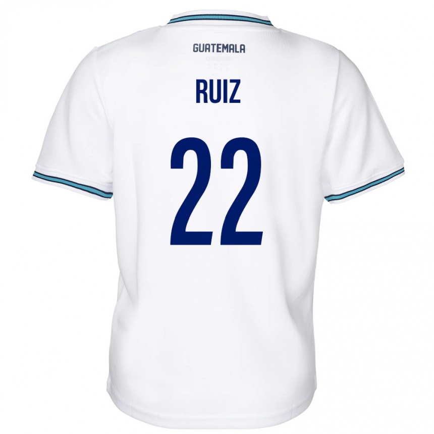 Niño Fútbol Camiseta Guatemala Kevin Ruiz #22 Blanco 1ª Equipación 24-26 Argentina