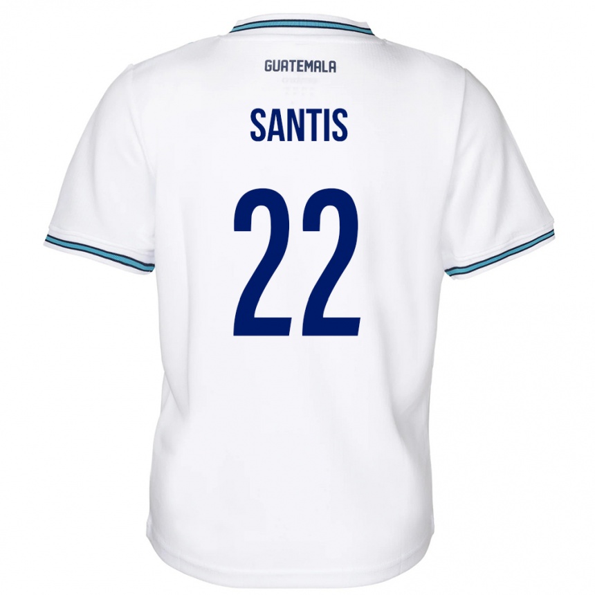 Niño Fútbol Camiseta Guatemala Diego Santis #22 Blanco 1ª Equipación 24-26 Argentina