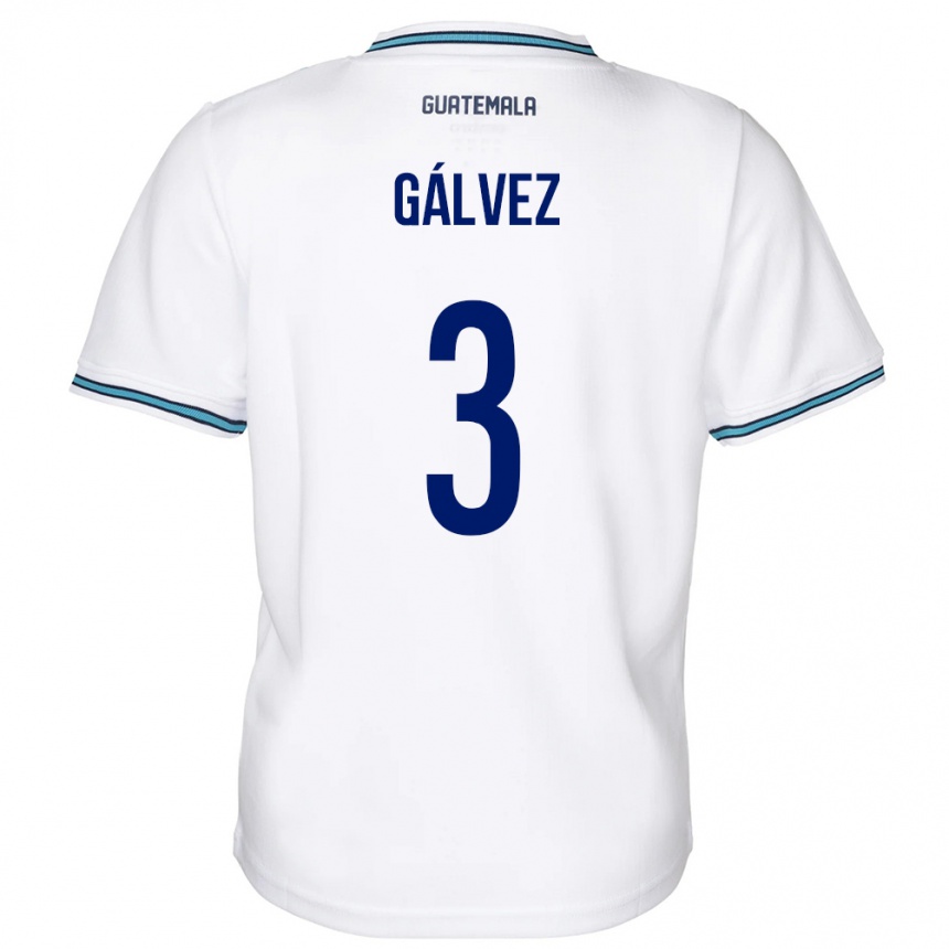 Niño Fútbol Camiseta Guatemala Fredy Gálvez #3 Blanco 1ª Equipación 24-26 Argentina