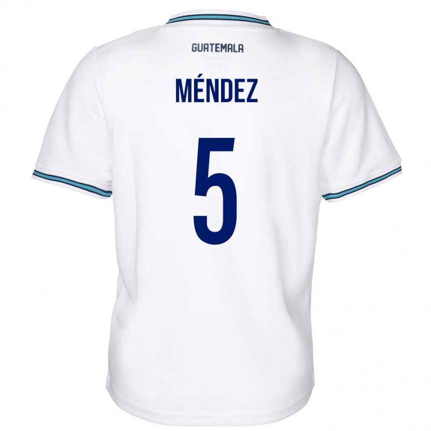 Niño Fútbol Camiseta Guatemala Diego Méndez #5 Blanco 1ª Equipación 24-26 Argentina