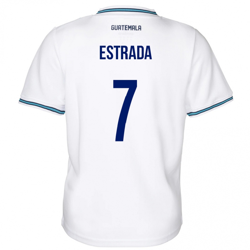 Niño Fútbol Camiseta Guatemala Javier Estrada #7 Blanco 1ª Equipación 24-26 Argentina