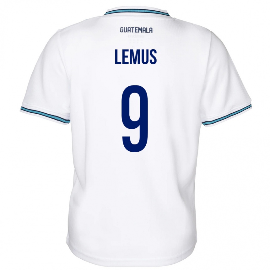 Niño Fútbol Camiseta Guatemala Erick Lemus #9 Blanco 1ª Equipación 24-26 Argentina