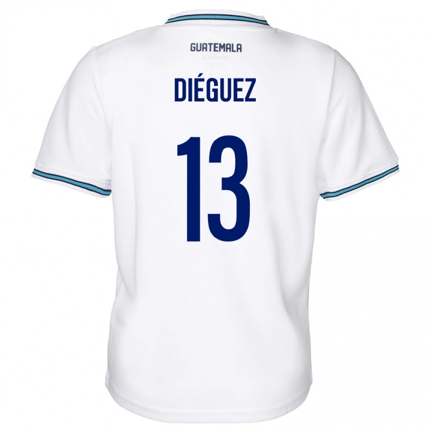 Niño Fútbol Camiseta Guatemala Jonathan Diéguez #13 Blanco 1ª Equipación 24-26 Argentina