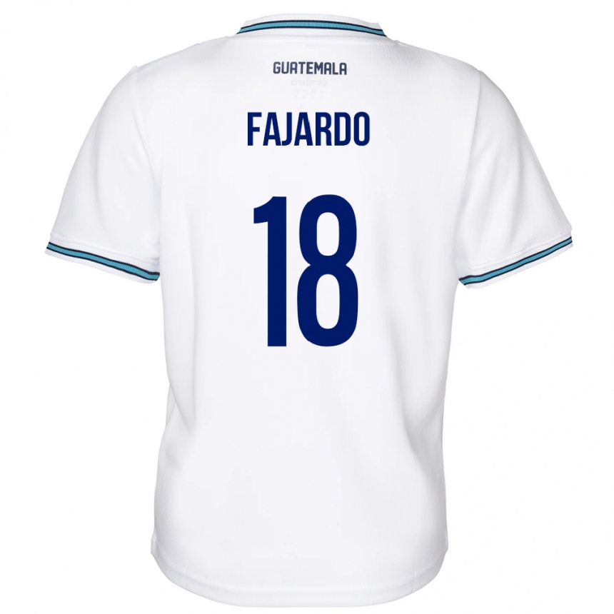 Niño Fútbol Camiseta Guatemala William Fajardo #18 Blanco 1ª Equipación 24-26 Argentina