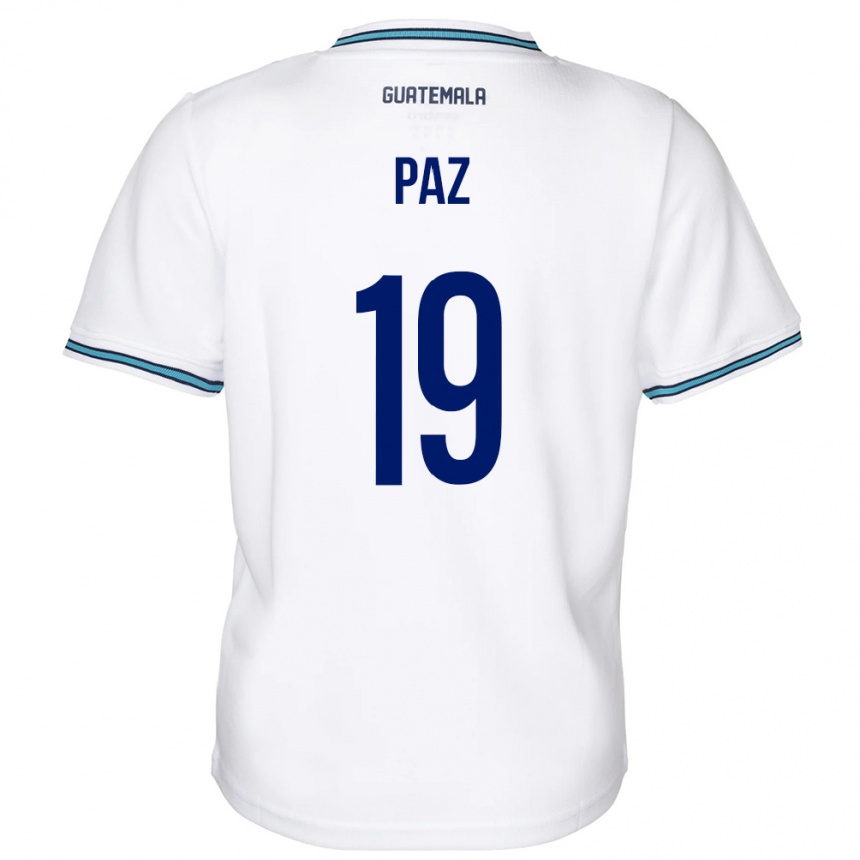 Niño Fútbol Camiseta Guatemala Vidal Paz #19 Blanco 1ª Equipación 24-26 Argentina