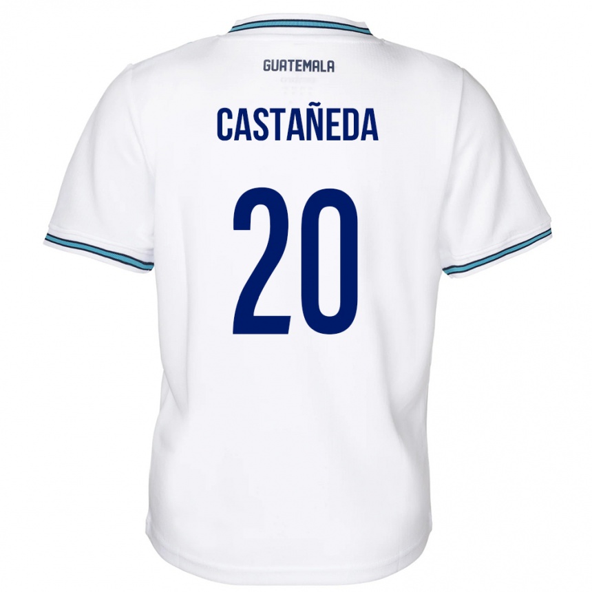 Niño Fútbol Camiseta Guatemala Brayam Castañeda #20 Blanco 1ª Equipación 24-26 Argentina