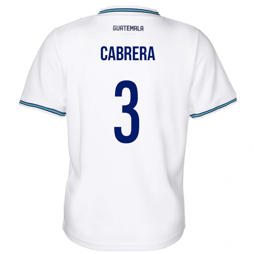 Niño Fútbol Camiseta Guatemala Gabriel Cabrera #3 Blanco 1ª Equipación 24-26 Argentina