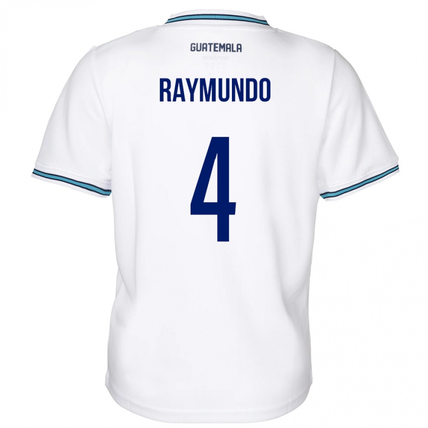 Niño Fútbol Camiseta Guatemala Cristopher Raymundo #4 Blanco 1ª Equipación 24-26 Argentina