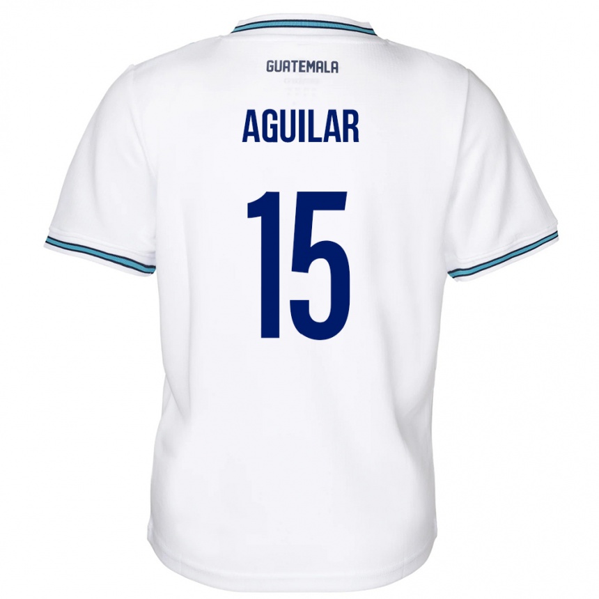 Niño Fútbol Camiseta Guatemala Carlos Aguilar #15 Blanco 1ª Equipación 24-26 Argentina