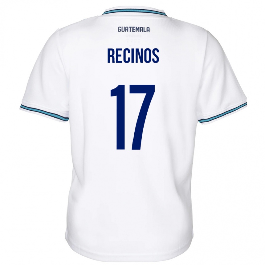 Niño Fútbol Camiseta Guatemala Antony Recinos #17 Blanco 1ª Equipación 24-26 Argentina