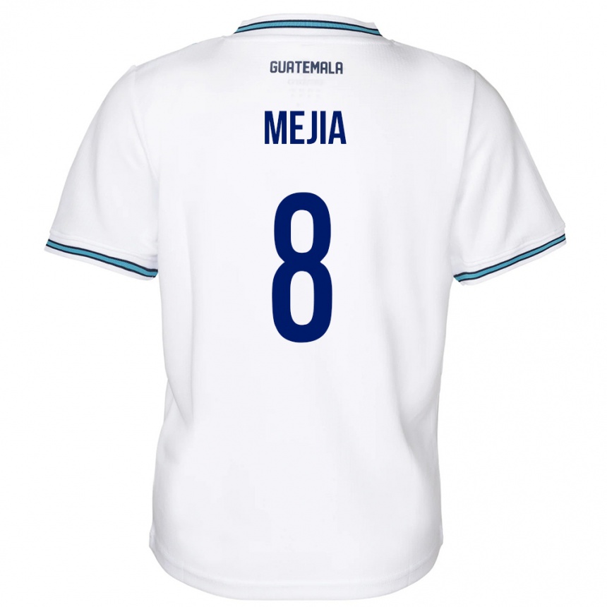 Niño Fútbol Camiseta Guatemala Robert Mejia #8 Blanco 1ª Equipación 24-26 Argentina