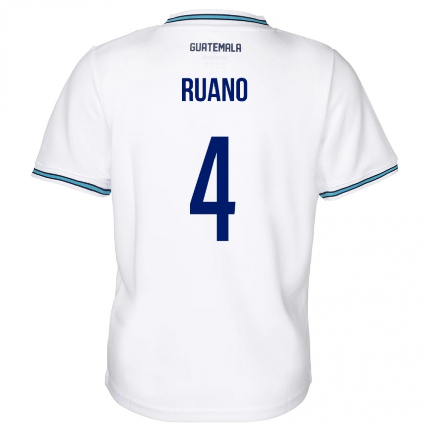 Niño Fútbol Camiseta Guatemala Michelle Ruano #4 Blanco 1ª Equipación 24-26 Argentina