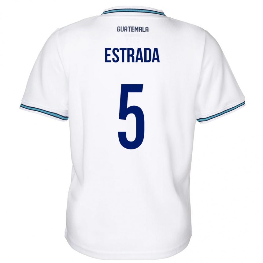 Niño Fútbol Camiseta Guatemala Elizabeth Estrada #5 Blanco 1ª Equipación 24-26 Argentina