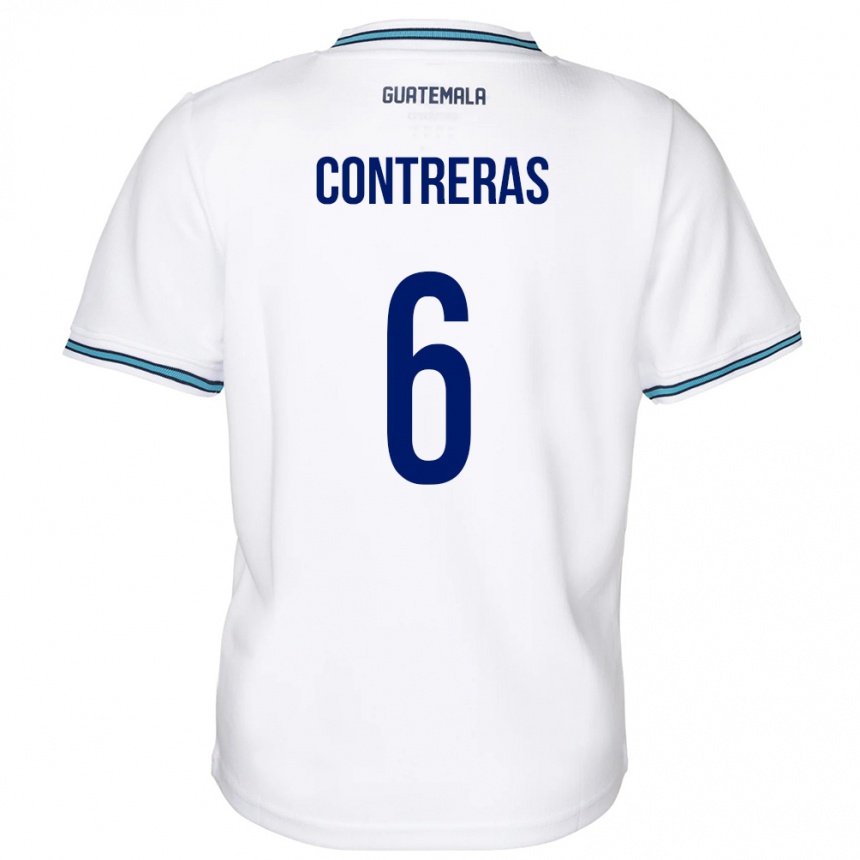 Niño Fútbol Camiseta Guatemala María Contreras #6 Blanco 1ª Equipación 24-26 Argentina