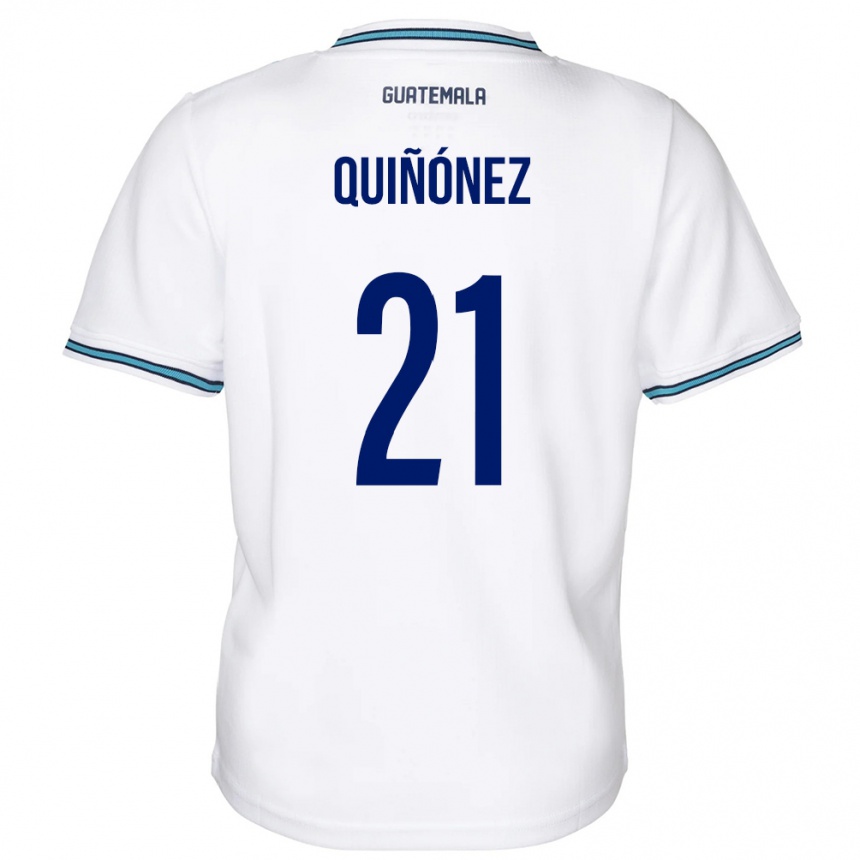 Niño Fútbol Camiseta Guatemala Andrea Quiñónez #21 Blanco 1ª Equipación 24-26 Argentina