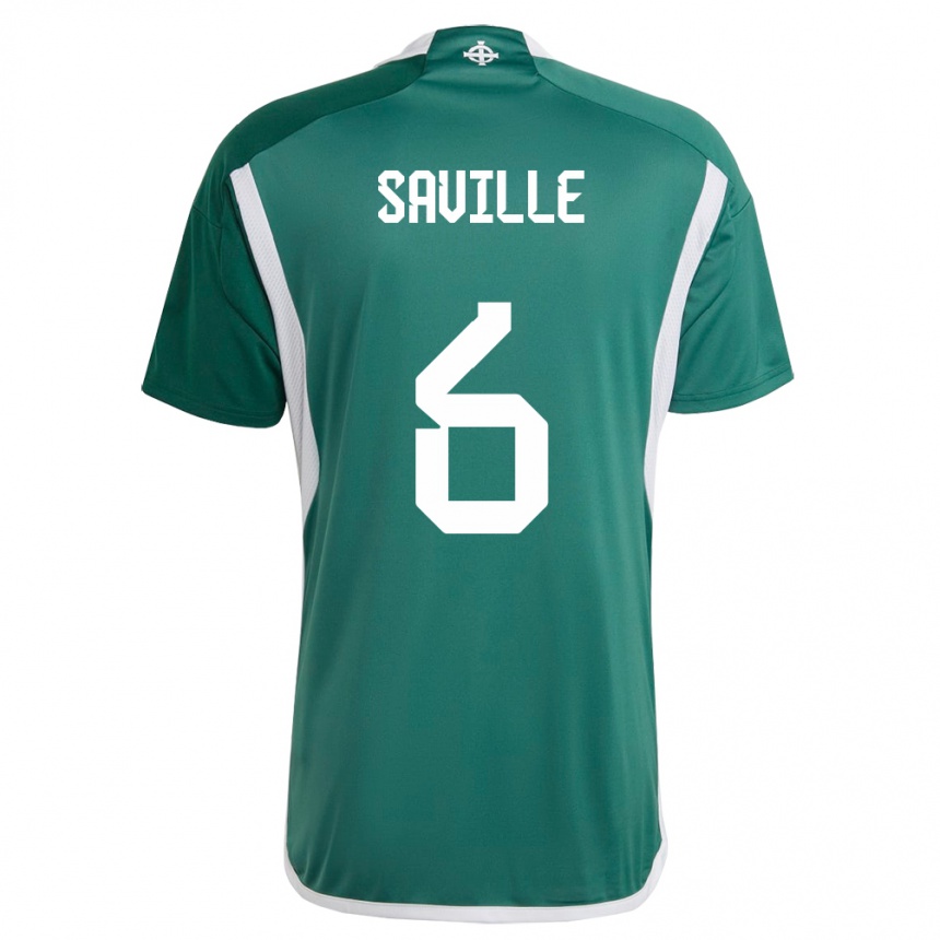 Niño Fútbol Camiseta Irlanda Del Norte George Saville #6 Verde 1ª Equipación 24-26 Argentina