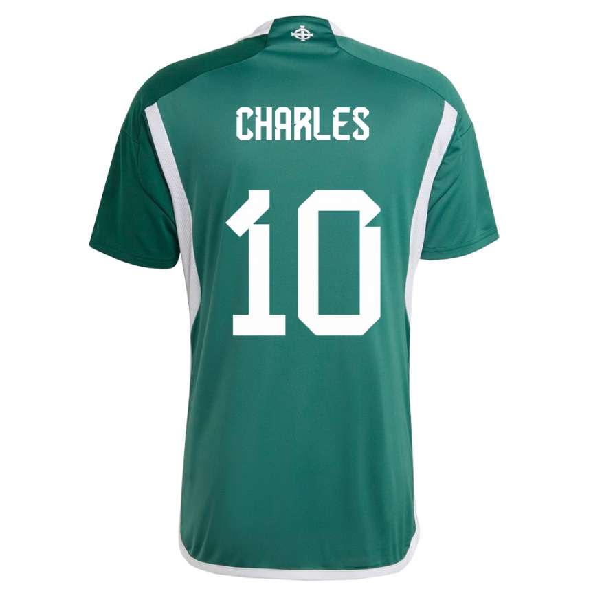 Niño Fútbol Camiseta Irlanda Del Norte Dion Charles #10 Verde 1ª Equipación 24-26 Argentina