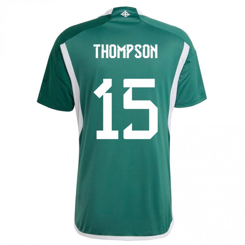 Niño Fútbol Camiseta Irlanda Del Norte Jordan Thompson #15 Verde 1ª Equipación 24-26 Argentina