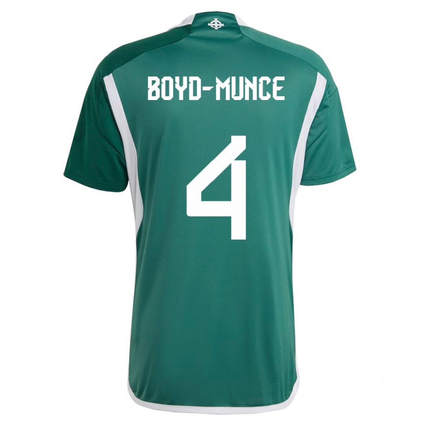 Niño Fútbol Camiseta Irlanda Del Norte Caolan Boyd-Munce #4 Verde 1ª Equipación 24-26 Argentina