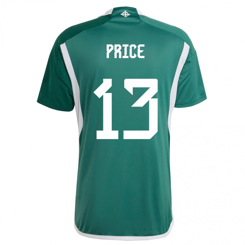 Niño Fútbol Camiseta Irlanda Del Norte Isaac Price #13 Verde 1ª Equipación 24-26 Argentina