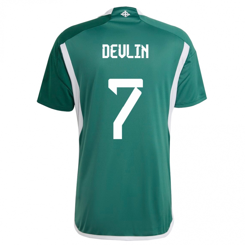 Niño Fútbol Camiseta Irlanda Del Norte Terry Devlin #7 Verde 1ª Equipación 24-26 Argentina