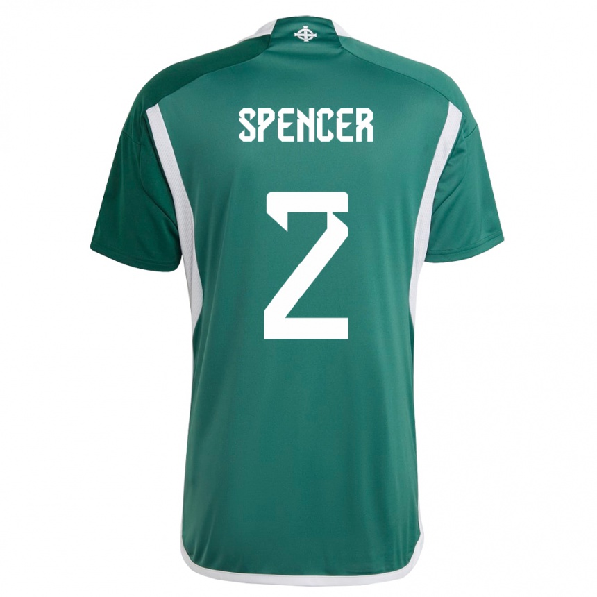 Niño Fútbol Camiseta Irlanda Del Norte Brodie Spencer #2 Verde 1ª Equipación 24-26 Argentina