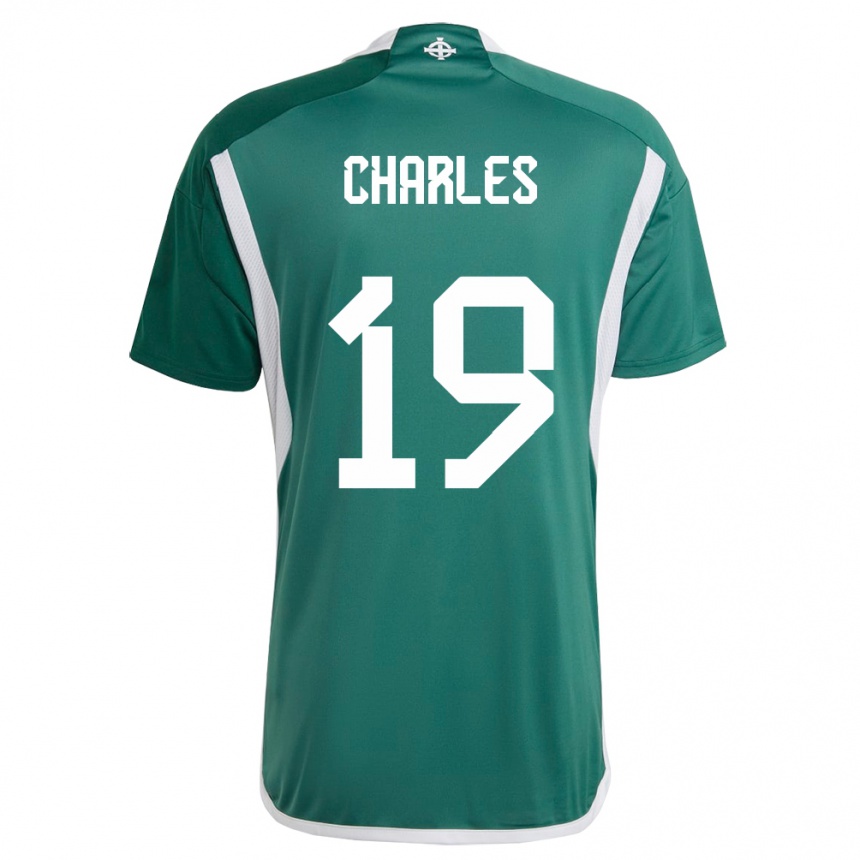 Niño Fútbol Camiseta Irlanda Del Norte Shea Charles #19 Verde 1ª Equipación 24-26 Argentina