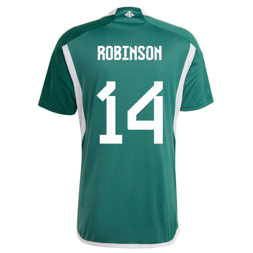 Niño Fútbol Camiseta Irlanda Del Norte Darren Robinson #14 Verde 1ª Equipación 24-26 Argentina