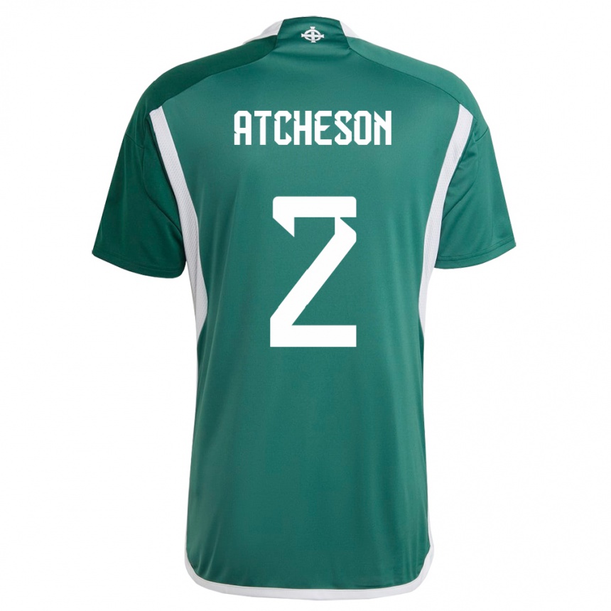 Niño Fútbol Camiseta Irlanda Del Norte Tom Atcheson #2 Verde 1ª Equipación 24-26 Argentina