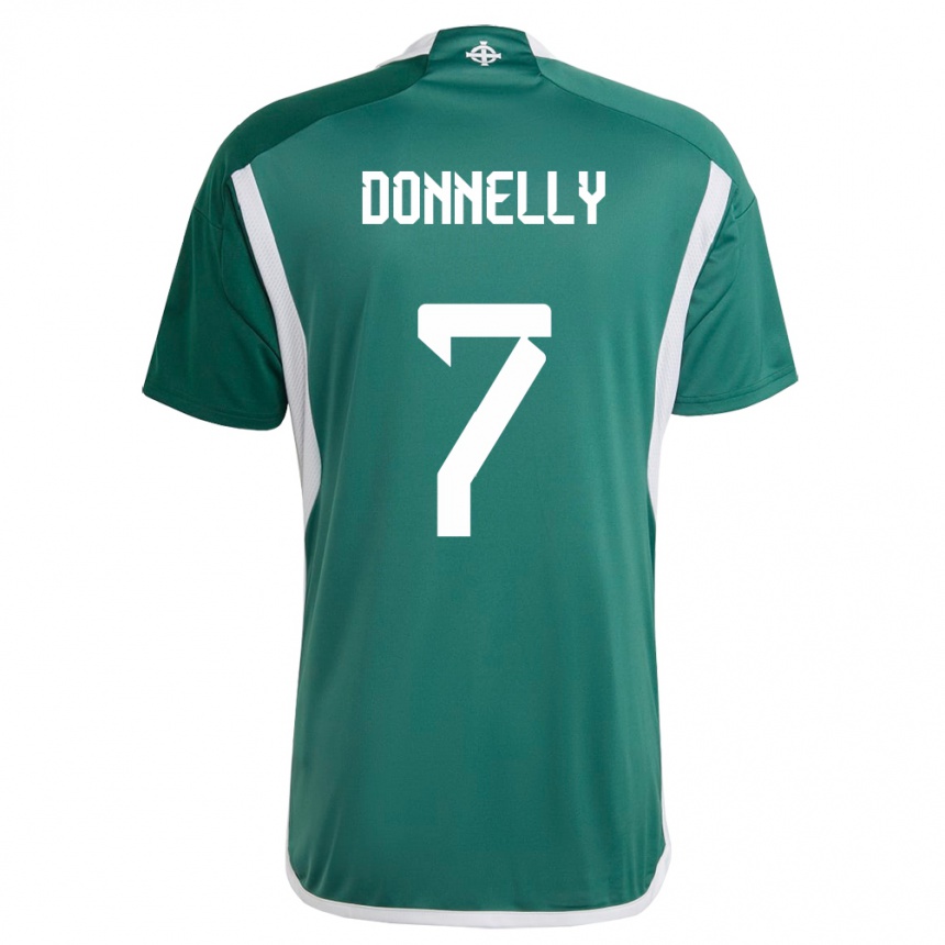 Niño Fútbol Camiseta Irlanda Del Norte Caolan Donnelly #7 Verde 1ª Equipación 24-26 Argentina