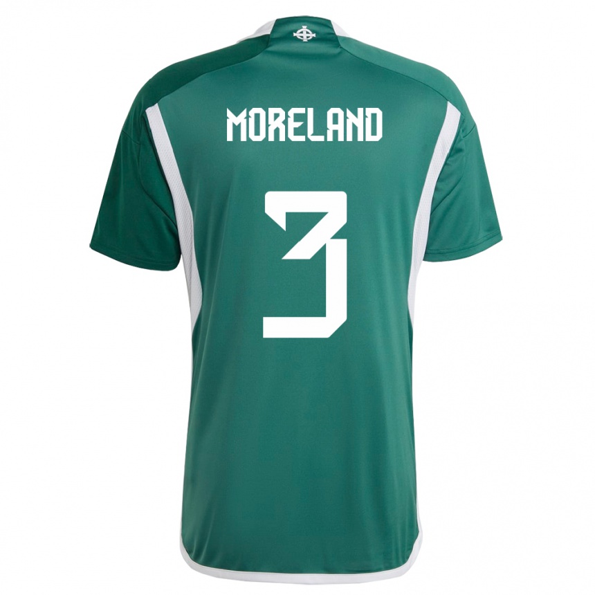 Niño Fútbol Camiseta Irlanda Del Norte Calum Moreland #3 Verde 1ª Equipación 24-26 Argentina