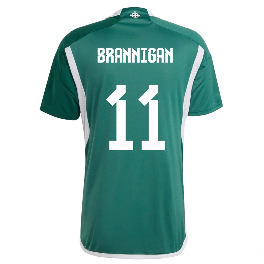 Niño Fútbol Camiseta Irlanda Del Norte Cole Brannigan #11 Verde 1ª Equipación 24-26 Argentina