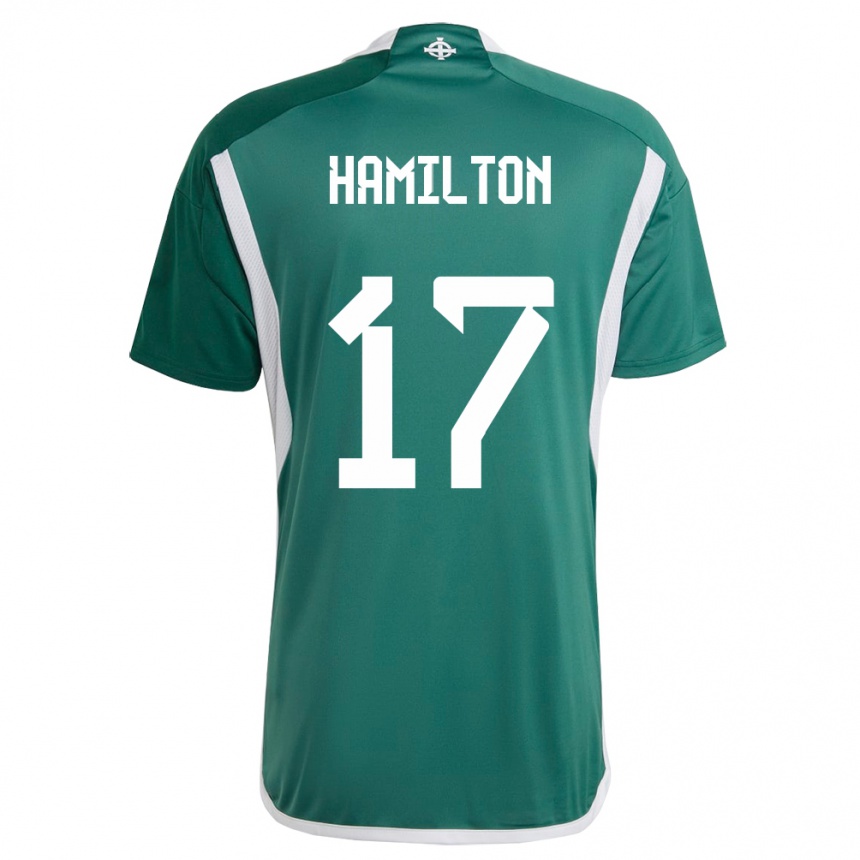 Niño Fútbol Camiseta Irlanda Del Norte Caragh Hamilton #17 Verde 1ª Equipación 24-26 Argentina