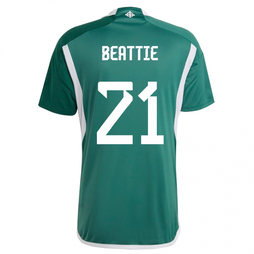 Niño Fútbol Camiseta Irlanda Del Norte Kerry Beattie #21 Verde 1ª Equipación 24-26 Argentina