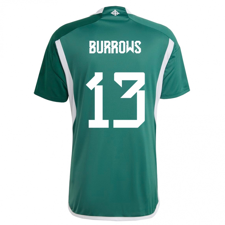 Niño Fútbol Camiseta Irlanda Del Norte Kelsie Burrows #13 Verde 1ª Equipación 24-26 Argentina