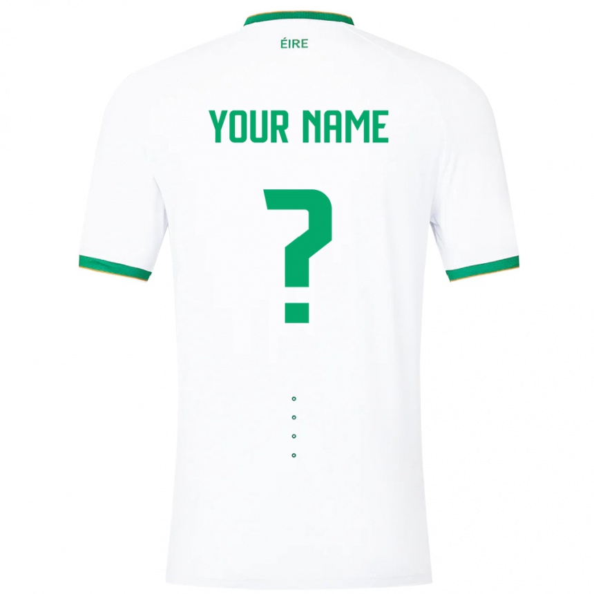 Niño Fútbol Camiseta Irlanda Su Nombre #0 Blanco 2ª Equipación 24-26 Argentina