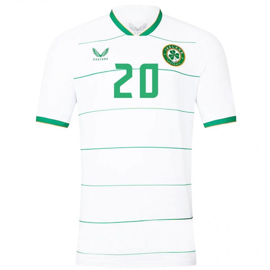 Niño Fútbol Camiseta Irlanda Mikey Johnston #20 Blanco 2ª Equipación 24-26 Argentina