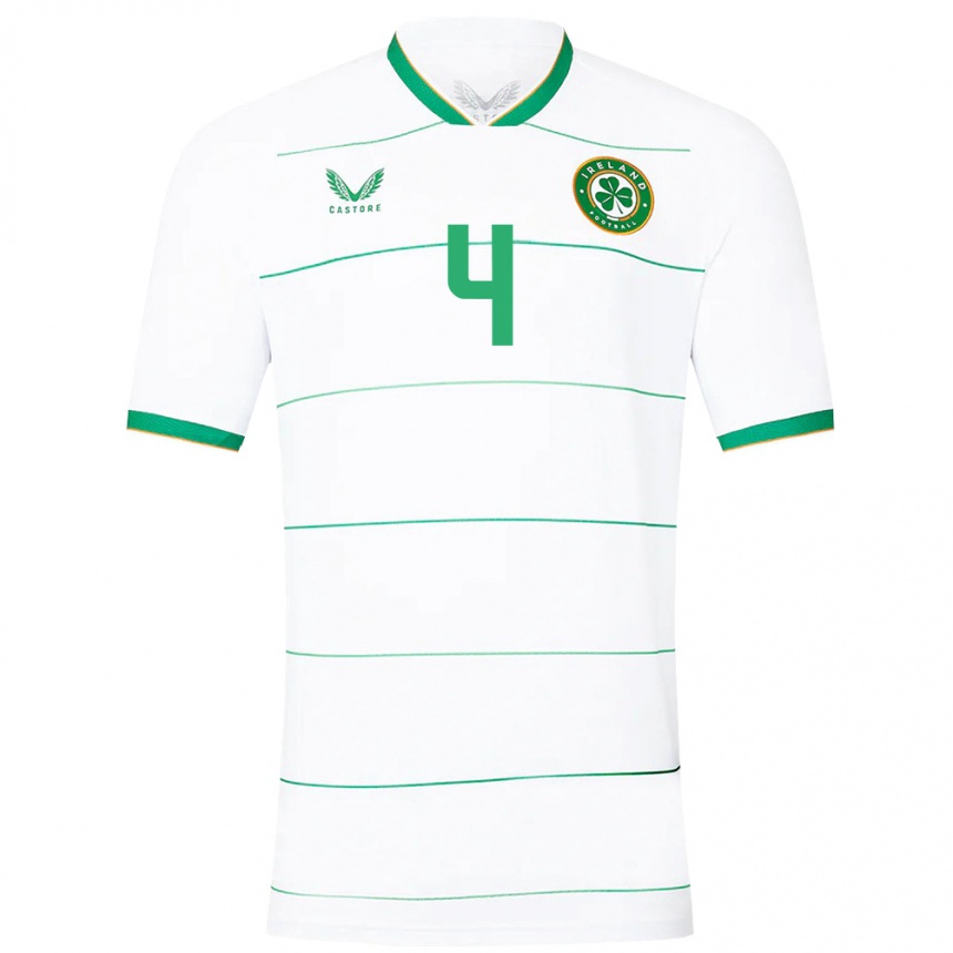 Niño Fútbol Camiseta Irlanda Cathal Heffernan #4 Blanco 2ª Equipación 24-26 Argentina