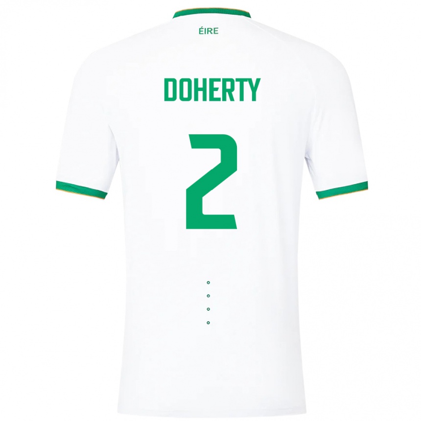 Niño Fútbol Camiseta Irlanda Matt Doherty #2 Blanco 2ª Equipación 24-26 Argentina