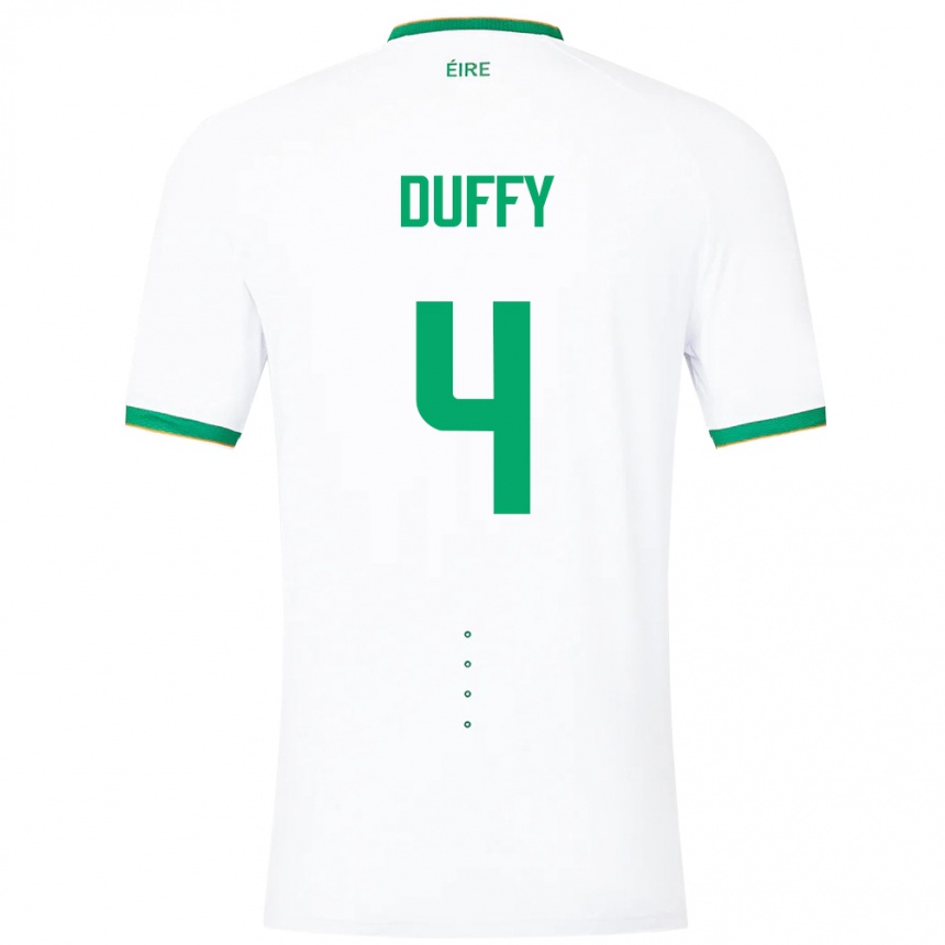 Niño Fútbol Camiseta Irlanda Shane Duffy #4 Blanco 2ª Equipación 24-26 Argentina