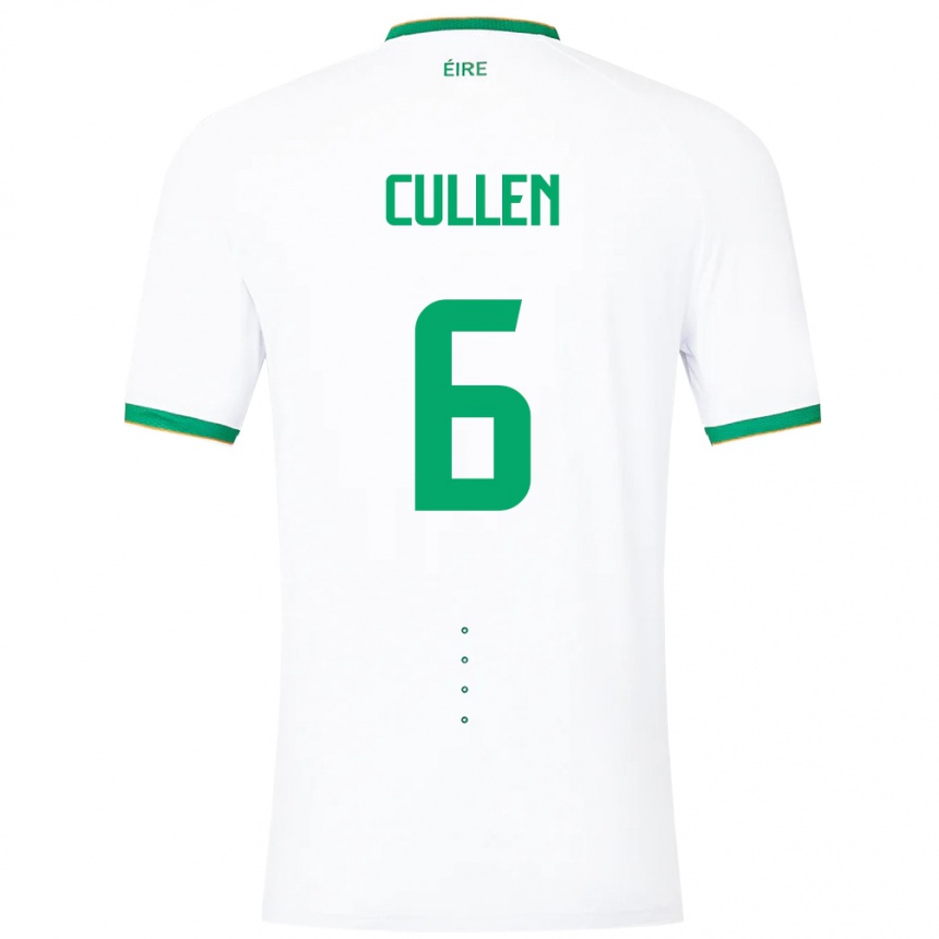 Niño Fútbol Camiseta Irlanda Josh Cullen #6 Blanco 2ª Equipación 24-26 Argentina