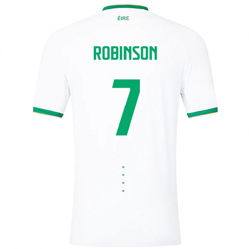 Niño Fútbol Camiseta Irlanda Callum Robinson #7 Blanco 2ª Equipación 24-26 Argentina