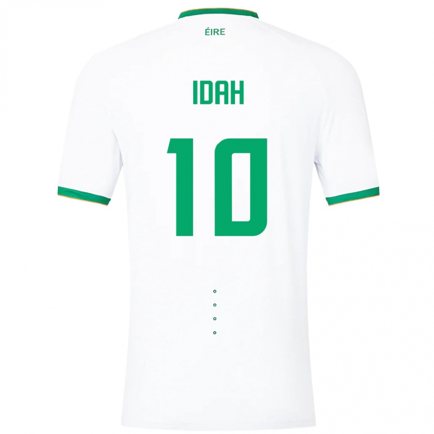 Niño Fútbol Camiseta Irlanda Adam Idah #10 Blanco 2ª Equipación 24-26 Argentina