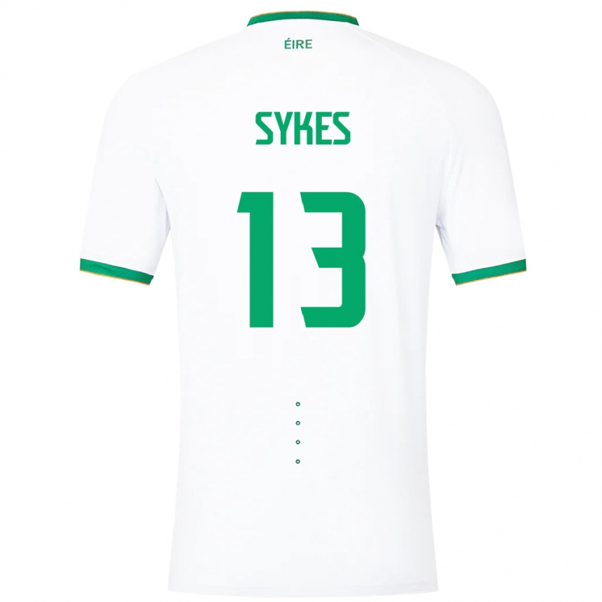 Niño Fútbol Camiseta Irlanda Mark Sykes #13 Blanco 2ª Equipación 24-26 Argentina