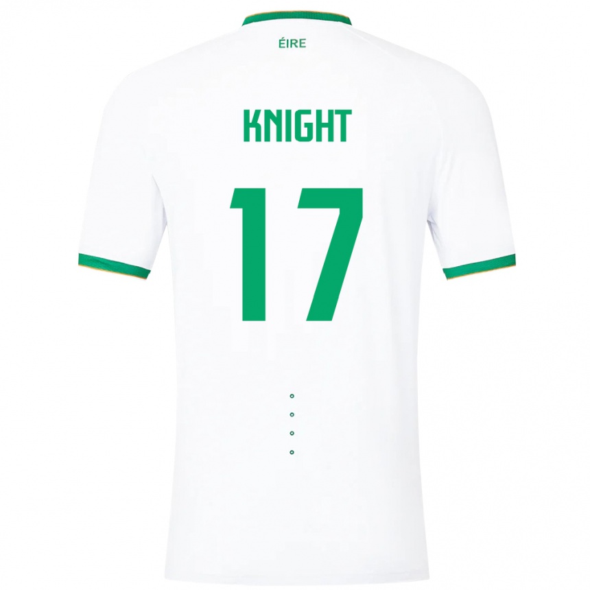 Niño Fútbol Camiseta Irlanda Jason Knight #17 Blanco 2ª Equipación 24-26 Argentina