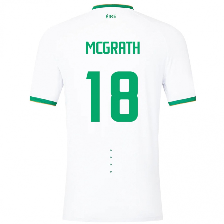 Niño Fútbol Camiseta Irlanda Jamie Mcgrath #18 Blanco 2ª Equipación 24-26 Argentina