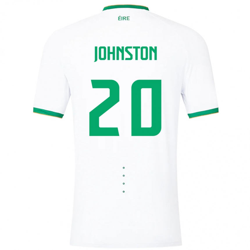 Niño Fútbol Camiseta Irlanda Mikey Johnston #20 Blanco 2ª Equipación 24-26 Argentina